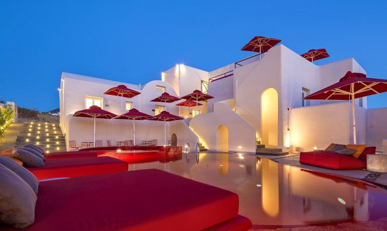 Art Hotel Santorini general pool area view