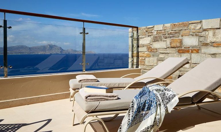 Lindos Blu Luxury Hotel room terrace