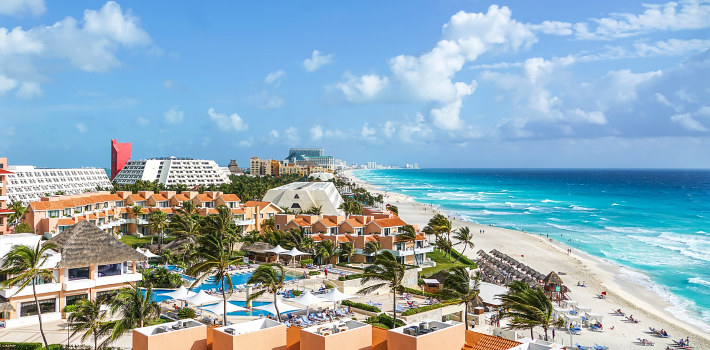 Cancun beach view in Mexico