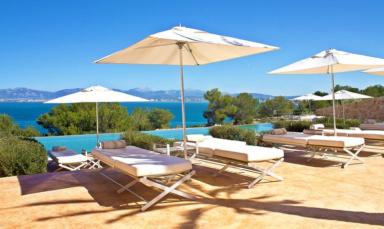 Cap Rocat hotel pool sunbeds